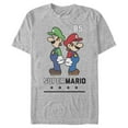 thumbnail image 1 of Men's Nintendo Mario and Luigi Back to Back Graphic Tee Athletic Heather 2X Large, 1 of 4