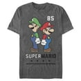 thumbnail image 1 of Men's Nintendo Mario and Luigi Back to Back Graphic Tee Charcoal X Large, 1 of 4