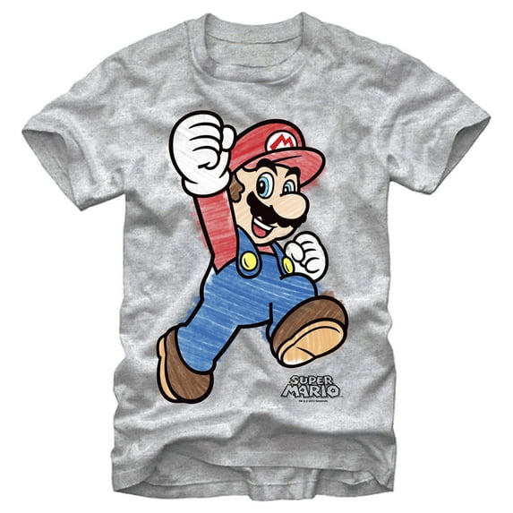 Men's Nintendo Marker Mario Graphic Tee Athletic Heather X Large