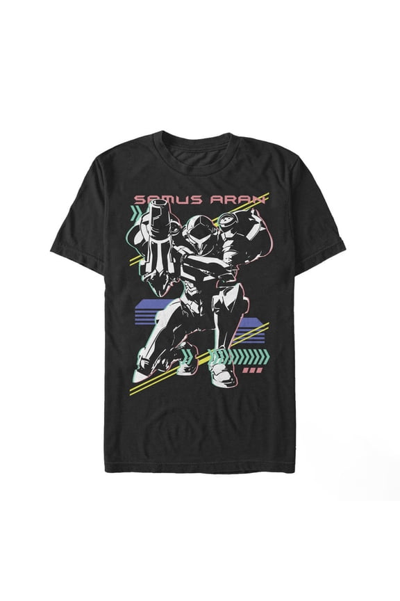 Men's Nintendo Metroid 80's Vibe Graphic Tee Black Large