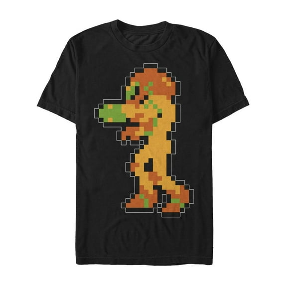 Men's Nintendo Metroid Pixelated Samus Graphic Tee Black 3X Large