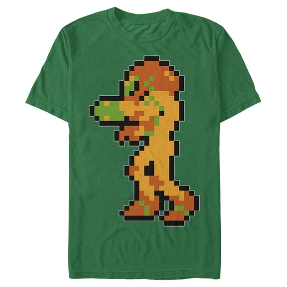 Men's Nintendo Metroid Pixelated Samus Graphic Tee Kelly Green Small