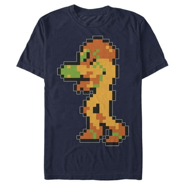 Men's Nintendo Metroid Pixelated Samus  Graphic Tee Navy Blue 3X Large