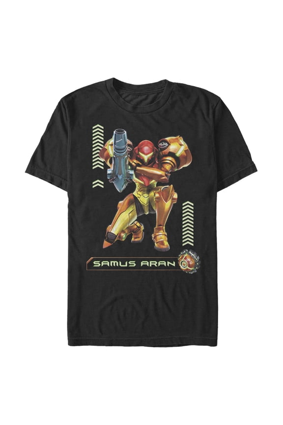 Men's Nintendo Metroid Samus Pose Graphic Tee Black X Large