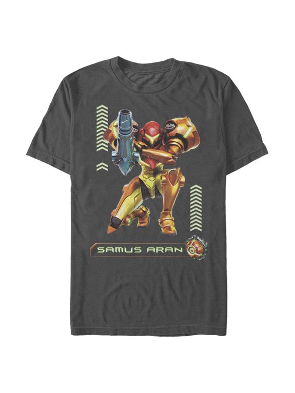 Men's Nintendo Metroid Samus Pose Graphic Tee Charcoal Large