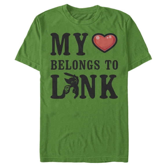 Men's Nintendo My Heart Belongs to Link Graphic Tee Kelly Green X Large