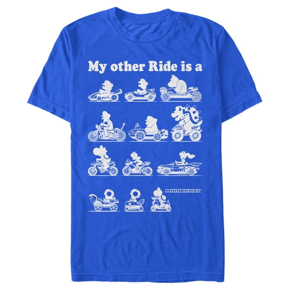 Men's Nintendo My Other Ride is Mario Kart Graphic Tee Royal Blue 2X Large