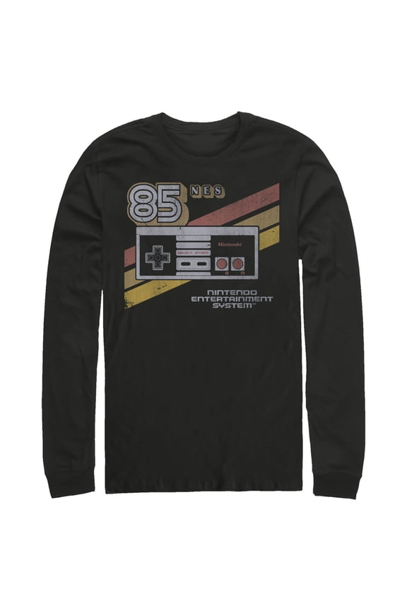 Men's Nintendo NES 85 Controller Long Sleeve Shirt Black Large