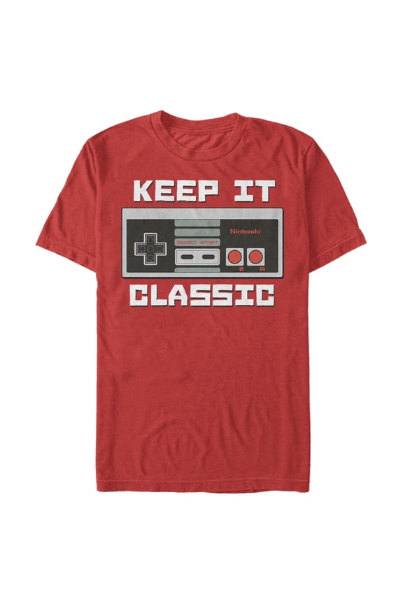 Men's Nintendo NES Classic Controller Graphic Tee Red Large