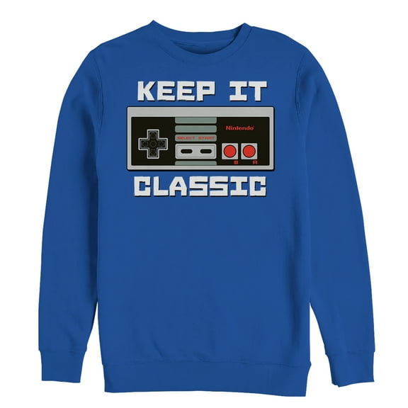 Men's Nintendo NES Classic Controller Sweatshirt Royal Blue 3X Large