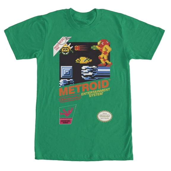 Men's Nintendo NES Classic Metroid  Graphic Tee Kelly Green X Large
