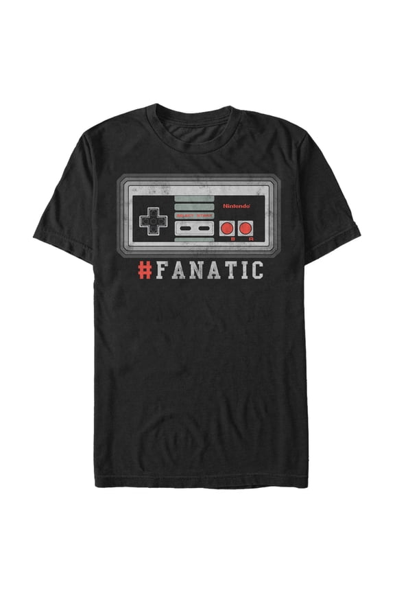 Men's Nintendo NES Fanatic  Graphic Tee Black 2X Large