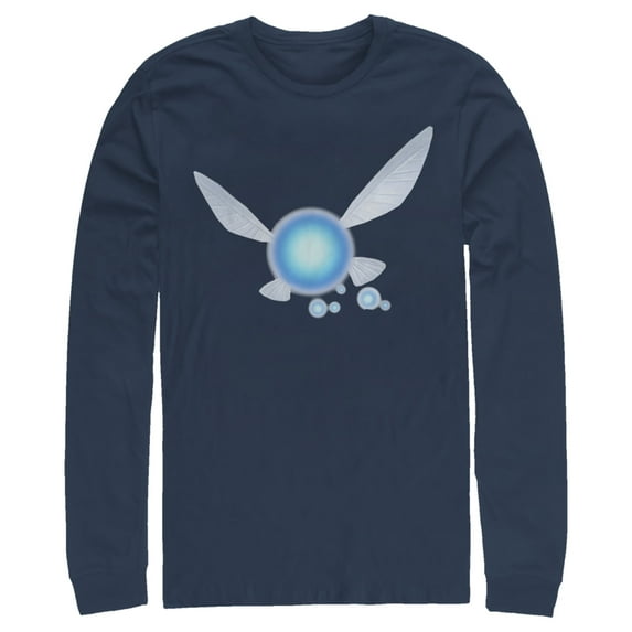 Men's Nintendo Navi Portrait Long Sleeve Shirt Navy Blue X Large