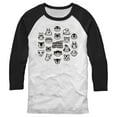 thumbnail image 1 of Men's Nintendo New Horizons Character Icons Baseball Graphic Tee White/Black Small, 1 of 4