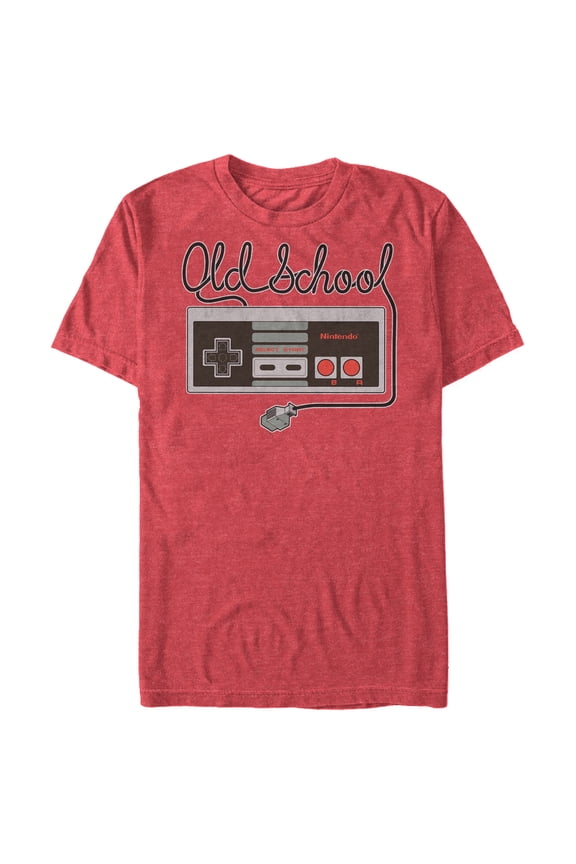 Men's Nintendo Old School NES Controller Graphic Tee Red Heather Large