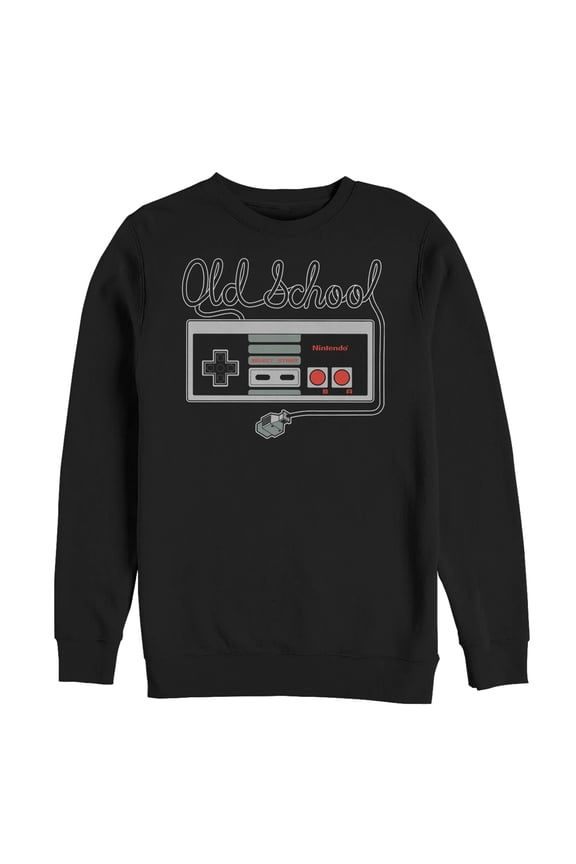 Men's Nintendo Old School NES Controller Sweatshirt Black Large