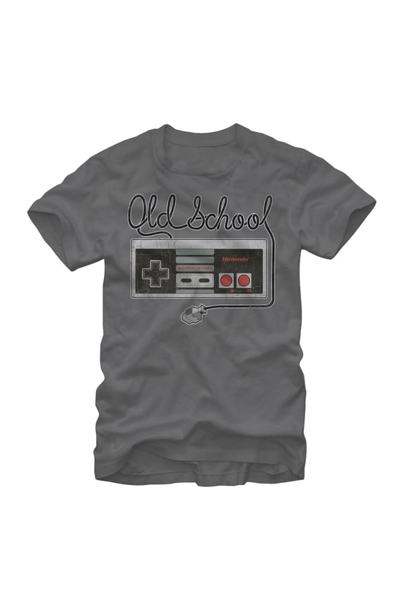 Men's Nintendo Old Schoool NES Controller Graphic Tee Charcoal X Large