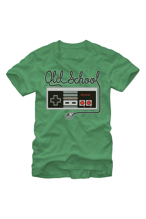Men's Nintendo Old Schoool NES Controller Graphic Tee Kelly Green Medium