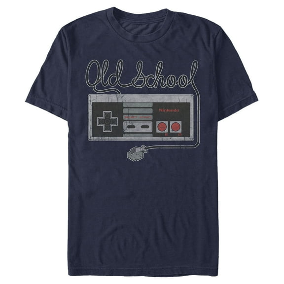 Men's Nintendo Old Schoool NES Controller Graphic Tee Navy Blue Medium