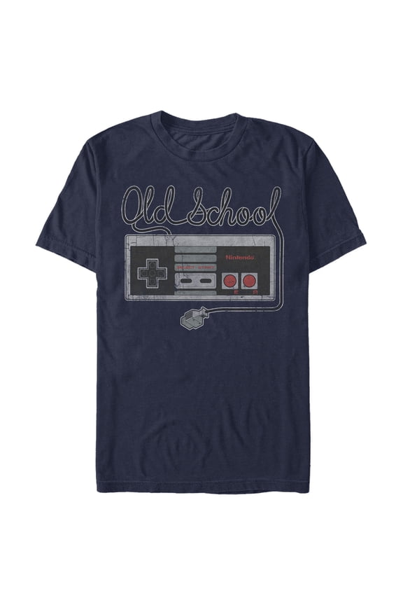 Men's Nintendo Old Schoool NES Controller Graphic Tee Navy Blue X Large