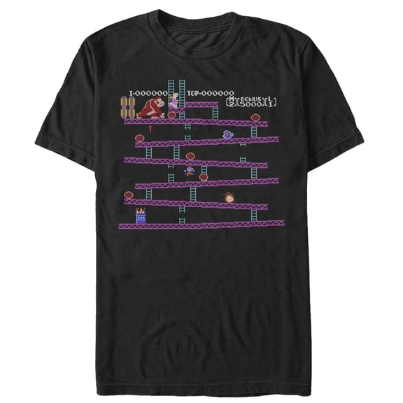 Men's Nintendo Original Donkey Kong  Graphic Tee Black 4X Large