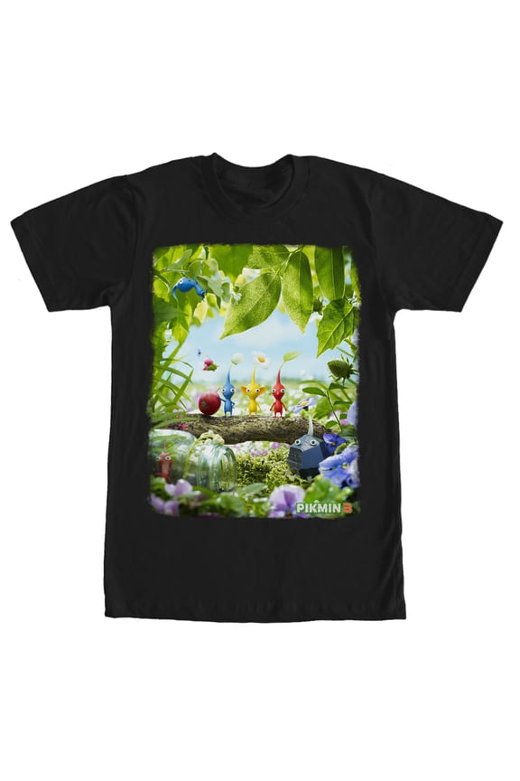 Men's Nintendo Pikmin 3 Graphic Tee Black Large