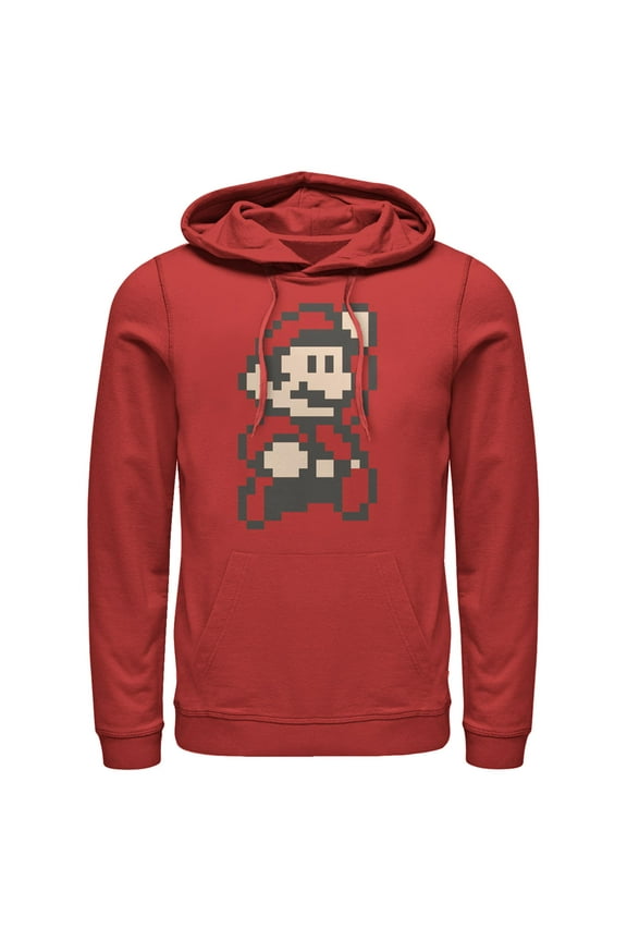 Men's Nintendo Pixel Art Large Print  Pull Over Hoodie