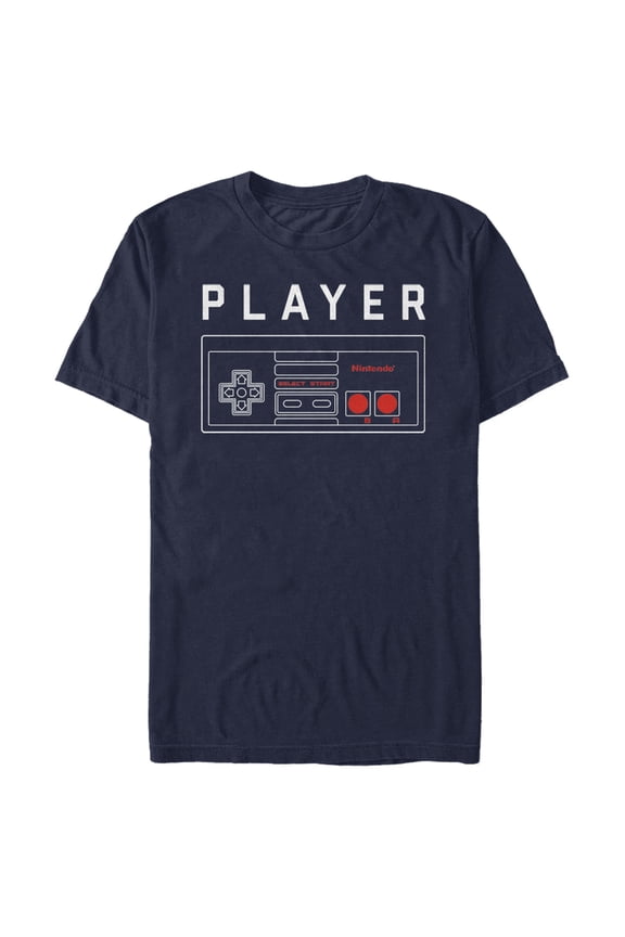 Men's Nintendo Player Controller Graphic Tee Navy Blue Small