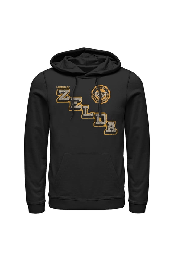 Men's Nintendo Power Wisdom Courage Distressed Logo Pull Over Hoodie