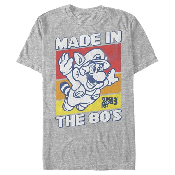 Men's Nintendo Raccoon Mario Made in the 80's Graphic Tee Athletic Heather Medium