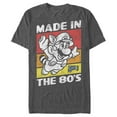 thumbnail image 1 of Men's Nintendo Raccoon Mario Made in the 80's Graphic Tee Charcoal Heather 2X Large, 1 of 5