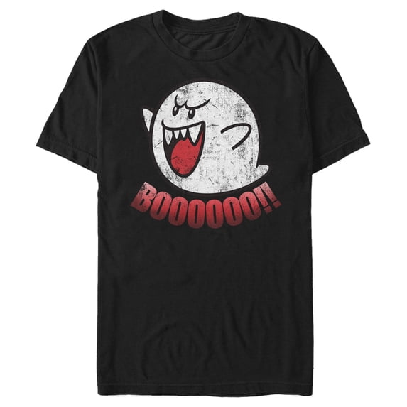 Men's Nintendo Retro Boo Ghost Graphic Tee Black 2X Large