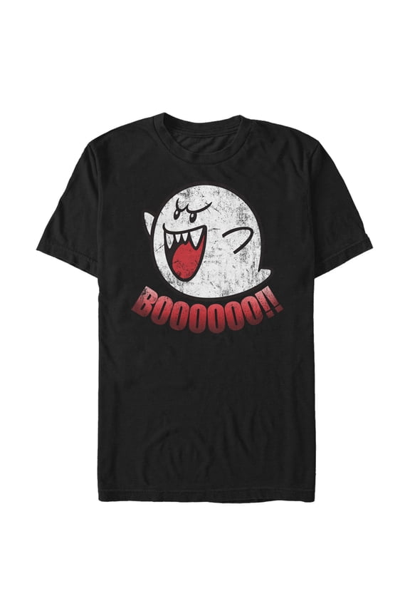 Men's Nintendo Retro Boo Ghost  Graphic Tee Black X Large
