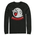 thumbnail image 1 of Men's Nintendo Retro Boo Ghost  Long Sleeve Shirt Black 2X Large, 1 of 3