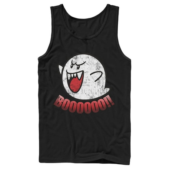 Men's Nintendo Retro Boo Ghost  Tank Top Black Large