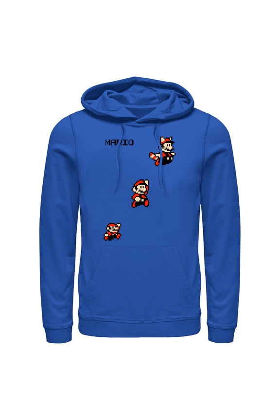 Men's Nintendo Retro Pixel Character Pull Over Hoodie