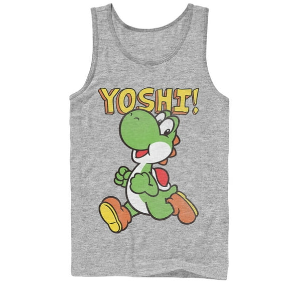 Men's Nintendo Running Yoshi  Tank Top Athletic Heather Medium