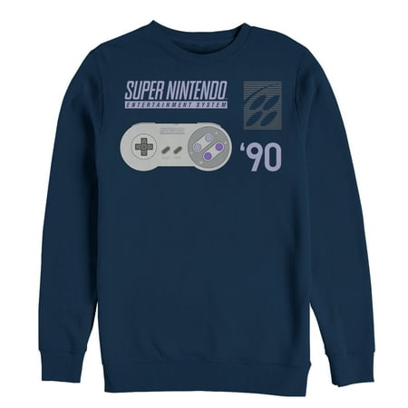 Men's Nintendo SNES Controller '90 Sweatshirt Navy Blue Medium