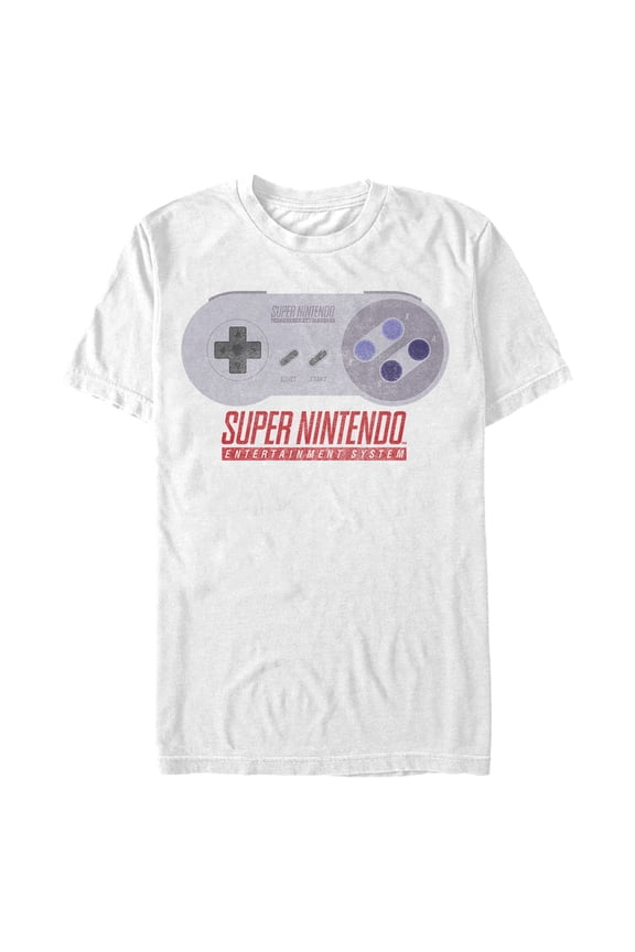 Men's Nintendo SNES Controller Graphic Tee White Large