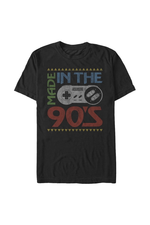 Men's Nintendo SNES Controller Made in the 90's Graphic Tee Black 2X Large