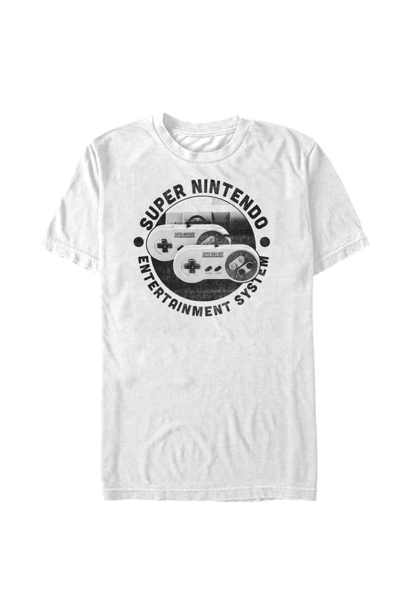 Men's Nintendo SNES Controller Photo Graphic Tee White Large