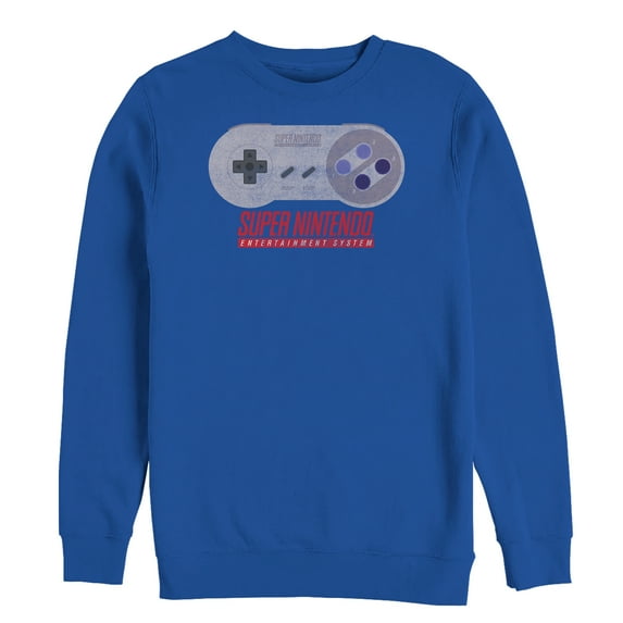 Men's Nintendo SNES Controller Sweatshirt Royal Blue Large