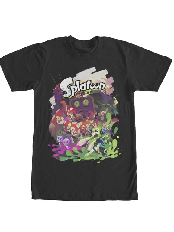 Men's Nintendo Splatoon Characters Graphic Tee Black Medium