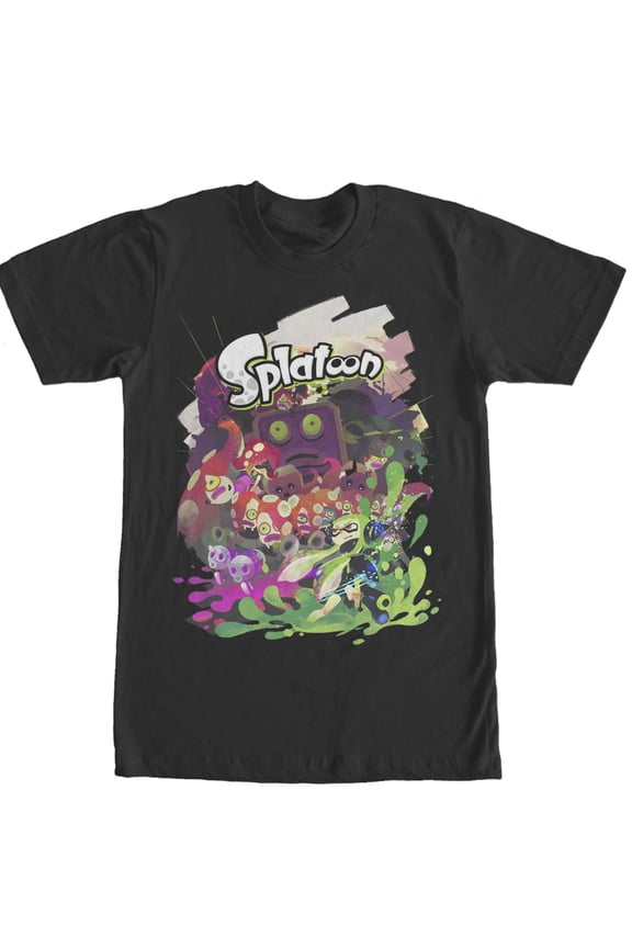 Men's Nintendo Splatoon Characters Graphic Tee Black X Large