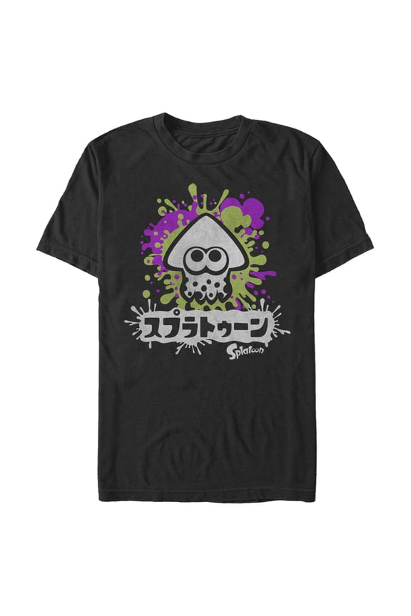 Men's Nintendo Splatoon Inkling Squid Graphic Tee Black Large