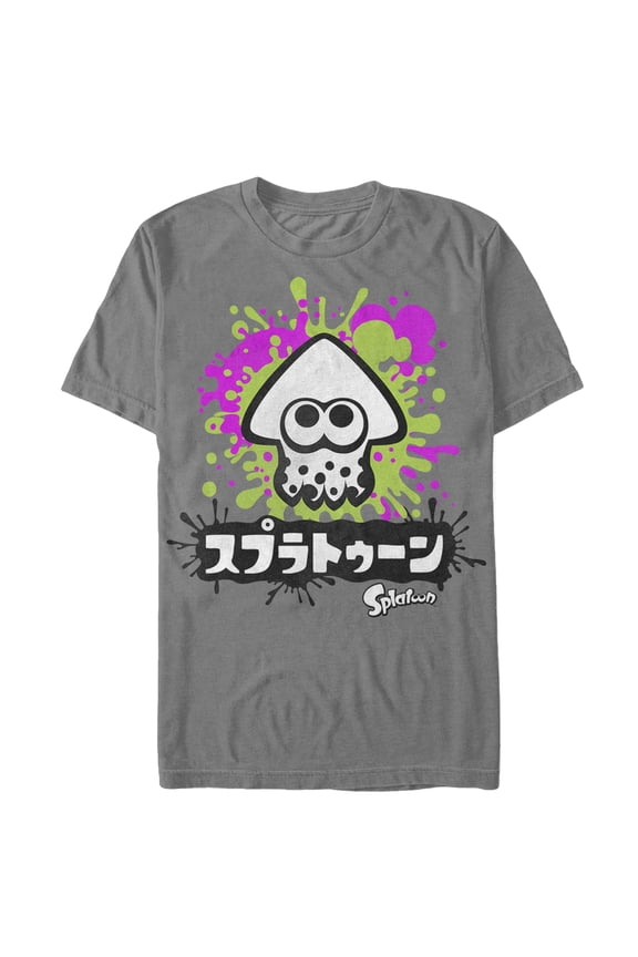Men's Nintendo Splatoon Inkling Squid Graphic Tee Charcoal 2X Large