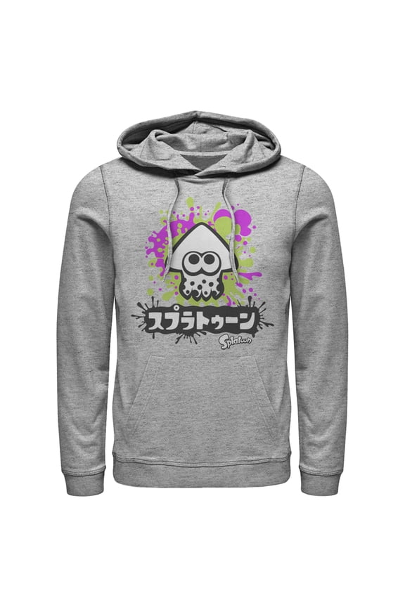 Men's Nintendo Splatoon Inkling Squid Pull Over Hoodie Athletic Heather Large