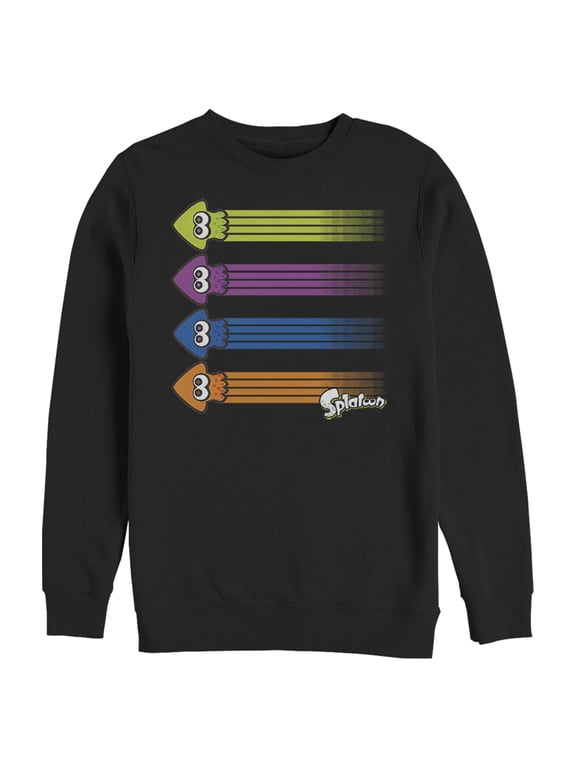 Men's Nintendo Splatoon Inkling Squid Rainbow Sweatshirt Black Large