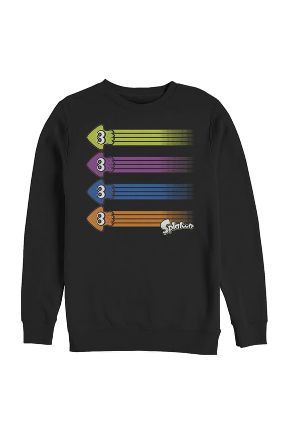 Men's Nintendo Splatoon Inkling Squid Rainbow Sweatshirt Black Small