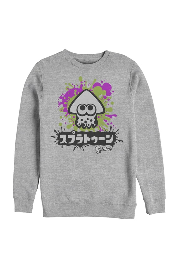 Men's Nintendo Splatoon Inkling Squid Sweatshirt Athletic Heather Large